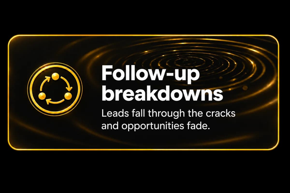 Follow-up breakdowns. Leads fall through the cracks and opportunities fade.