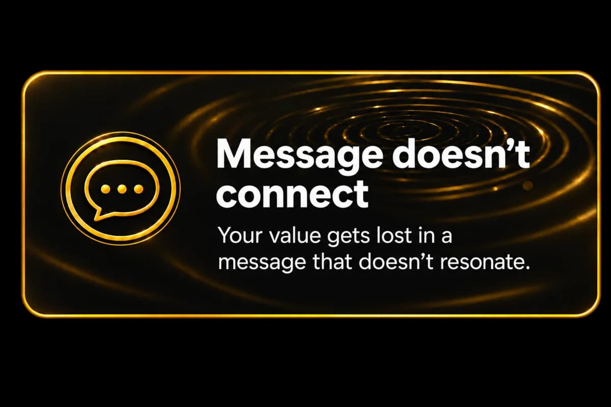 Message doesn't connect. Your value gets lost in language that doesn't resonate.