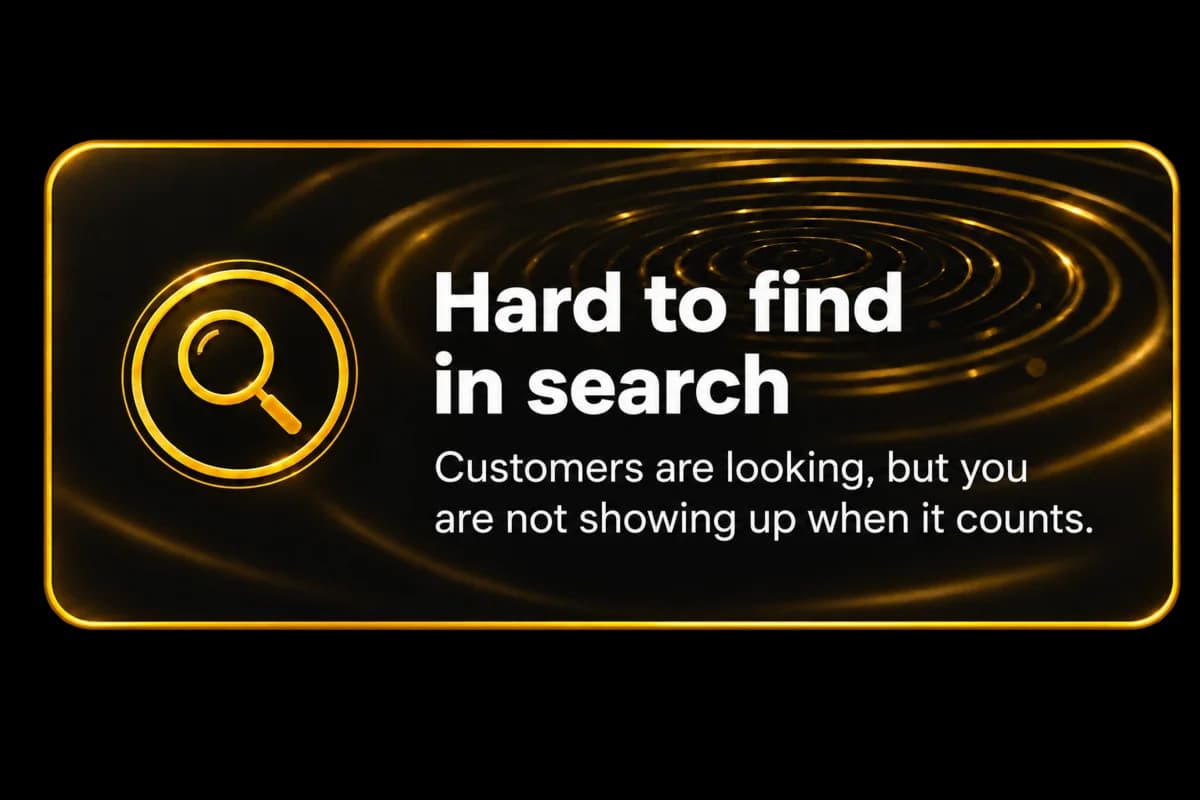 Ready to buy but can't find you. When people are ready, they find someone else.